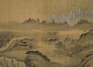 정선의 그림 속에 보이는 산과 바다 그리고 강, 고성 해산정
