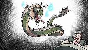 두 그루의 매화나무가 있는 성남시 분당구의 이매동